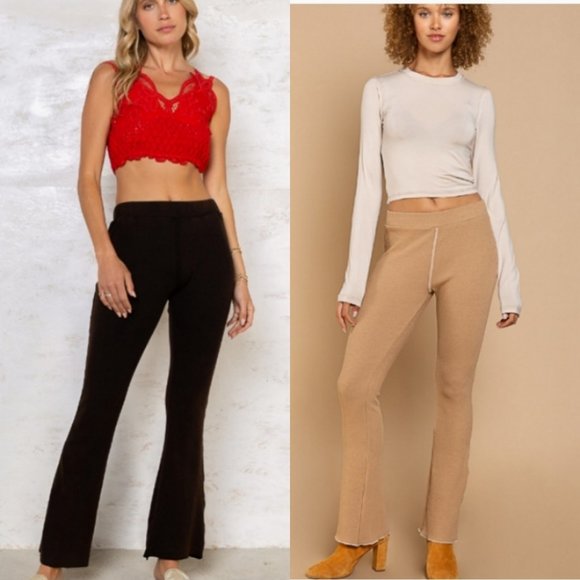 38289 POL Flared Stretchy Pants Black - Picture 4 of 4